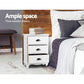 Set of 2 Gander Bedside Tables Vintage with 3 Drawers - White