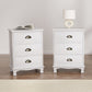 Set of 2 Gander Bedside Tables Vintage with 3 Drawers - White