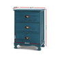 Gander Wooden Vintage Bedside Table Side Table Cabinet Vintage Storage Nightstand with 3 Drawers - Blue