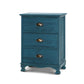 Gander Wooden Vintage Bedside Table Side Table Cabinet Vintage Storage Nightstand with 3 Drawers - Blue