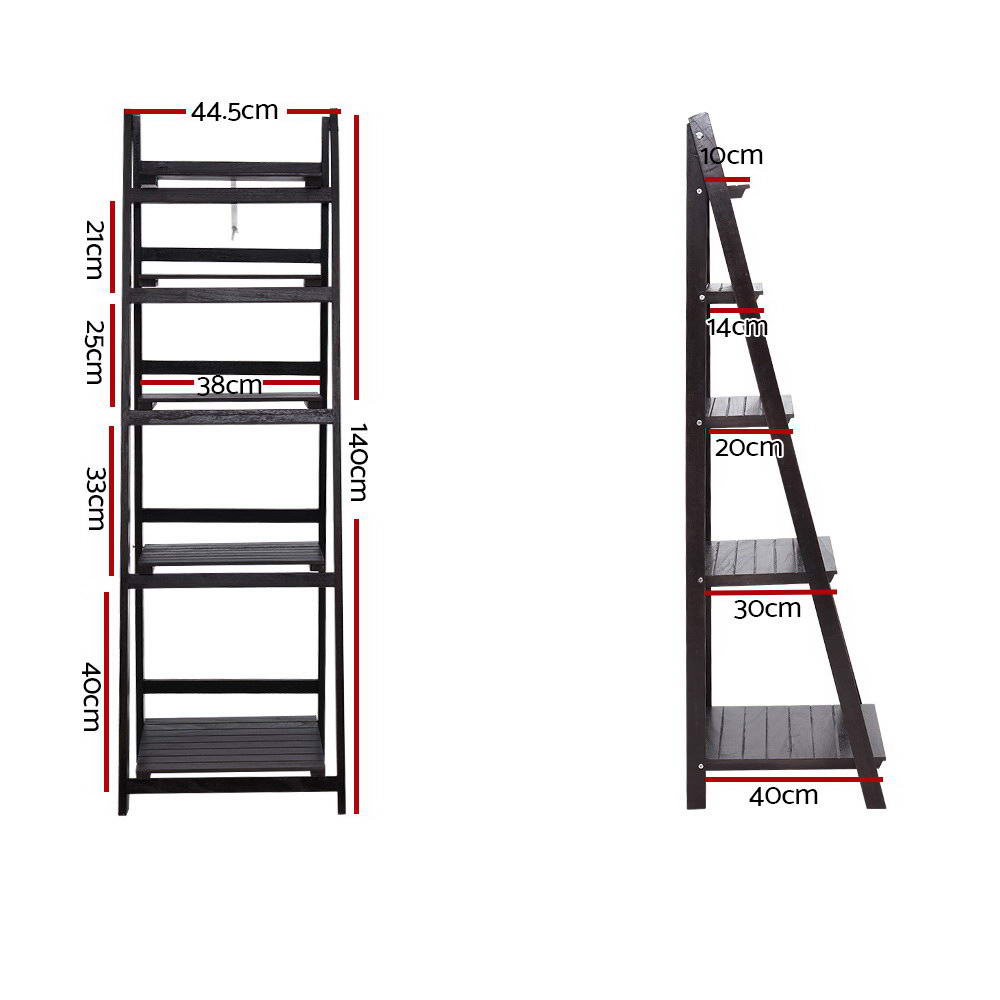 Artiss Bookshelf Corner Shelf 5 Tiers - Zane Coffee