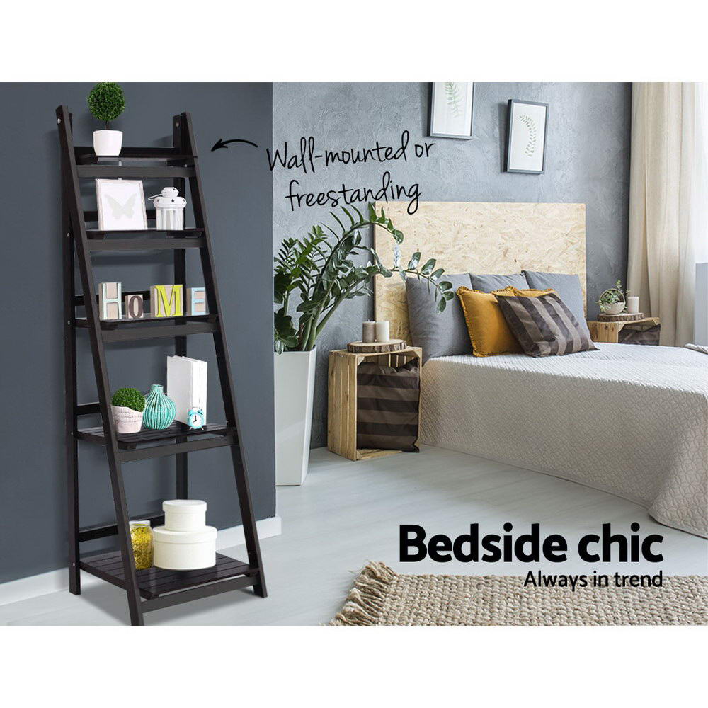 Artiss Bookshelf Corner Shelf 5 Tiers - Zane Coffee