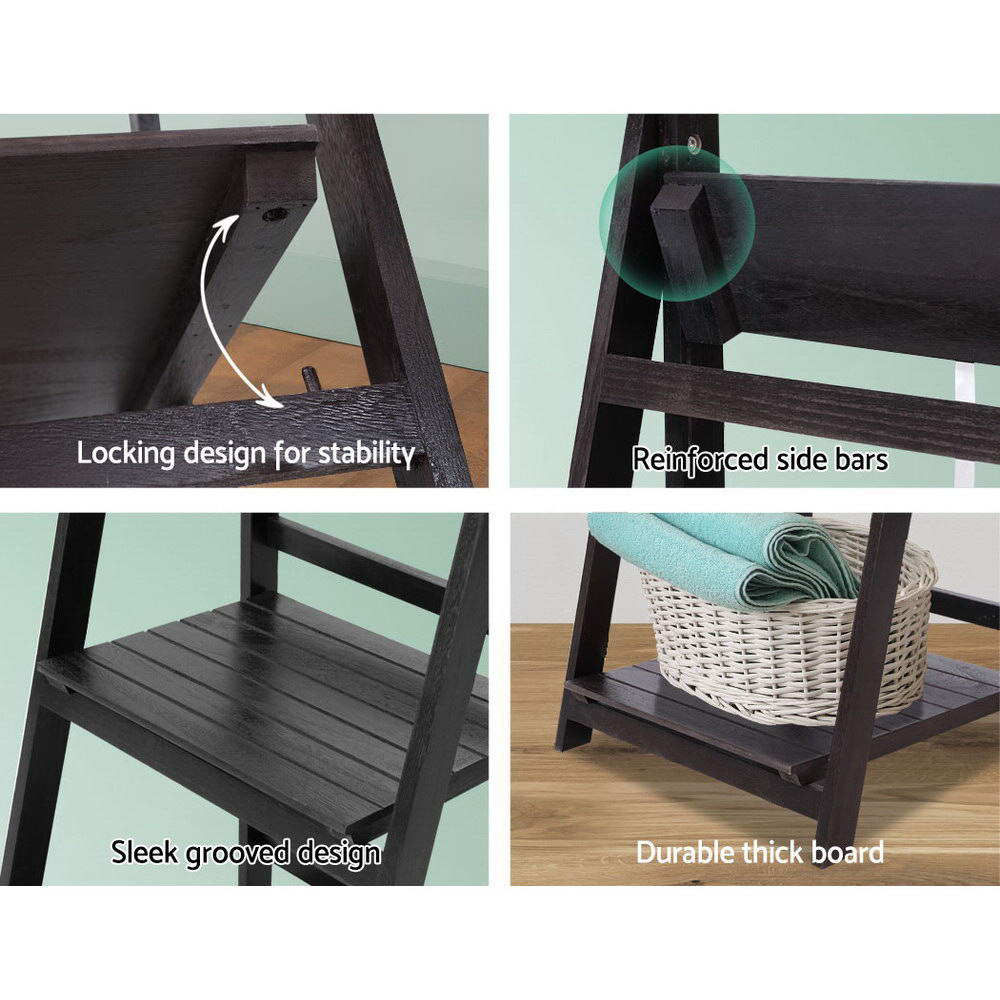 Artiss Bookshelf Corner Shelf 5 Tiers - Zane Coffee