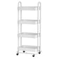 Storage Trolley Kitchen Cart 4 Tiers - White