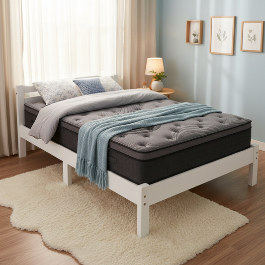 Sapphire Bed & Mattress Package with 34cm Mattress - White Single