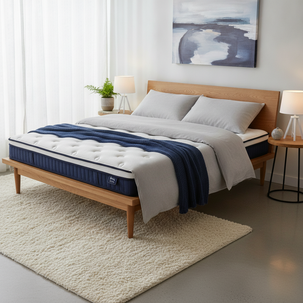 Veda 23cm Mattress With Pocket Spring & Cooling Gel Foam Medium-Firm Full-Body Support - Queen
