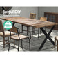 Set of 2 Metal Legs Coffee Dining Table Steel Industrial Vintage Bench Shape 710MM