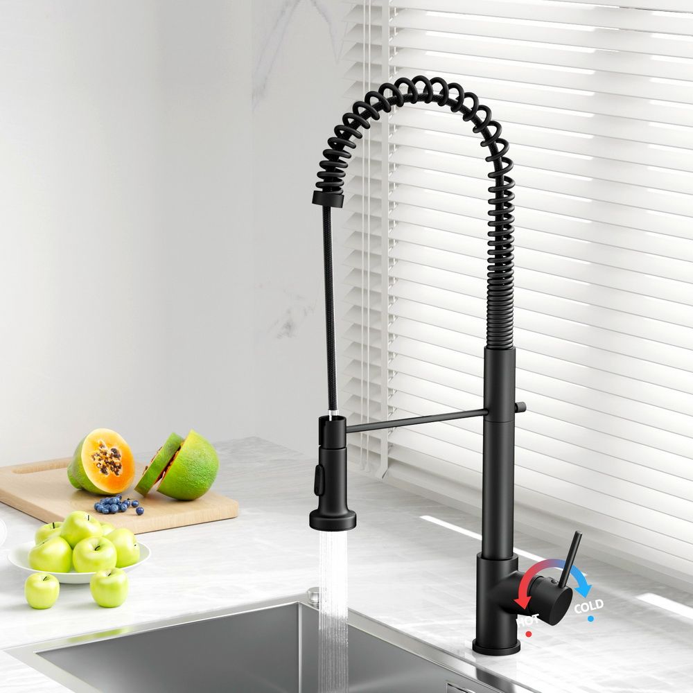 Pull Out Kitchen Tap Mixer Basin Taps Faucet Vanity Sink Swivel Brass WEL In Black