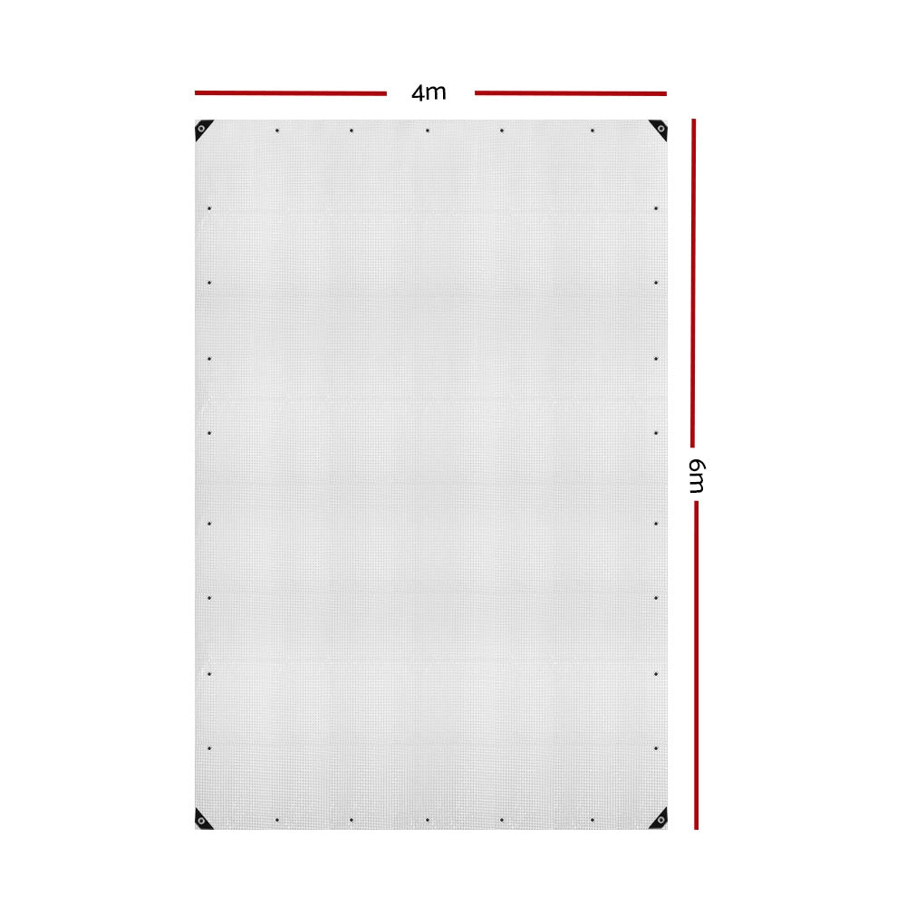 4x6m Tarp Camping Tarps Poly Tarpaulin Heavy Duty Cover 135gsm Clear