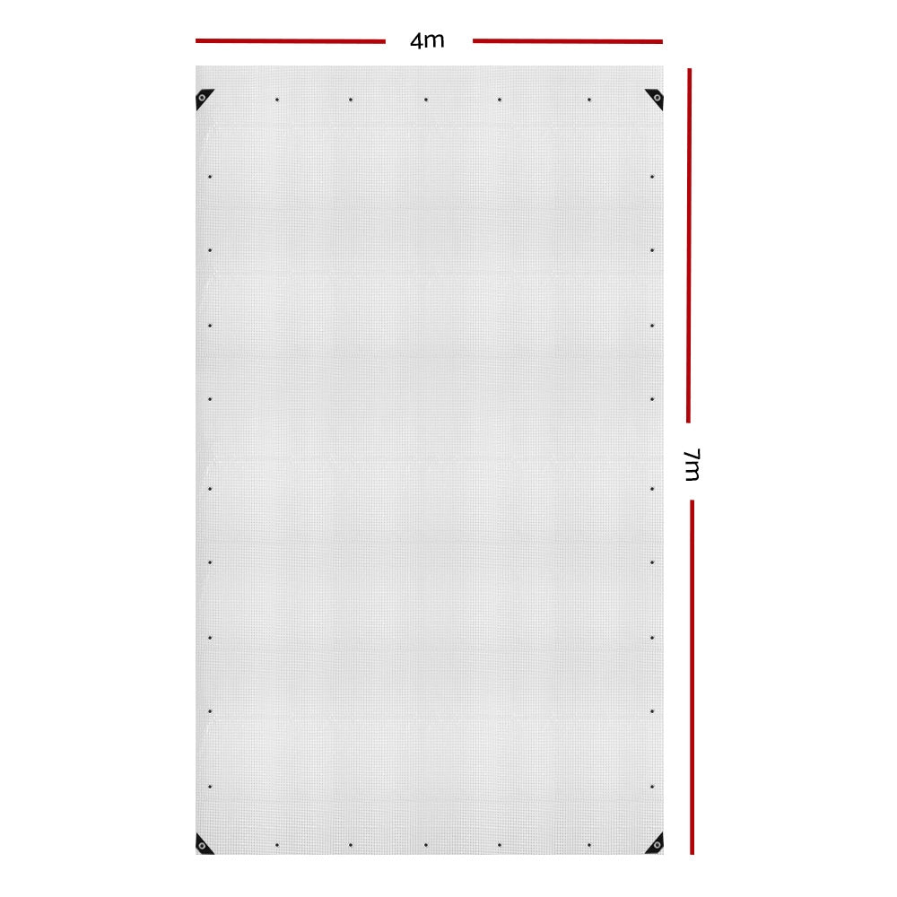 4x7m Tarp Camping Tarps Poly Tarpaulin Heavy Duty Cover 135gsm Clear