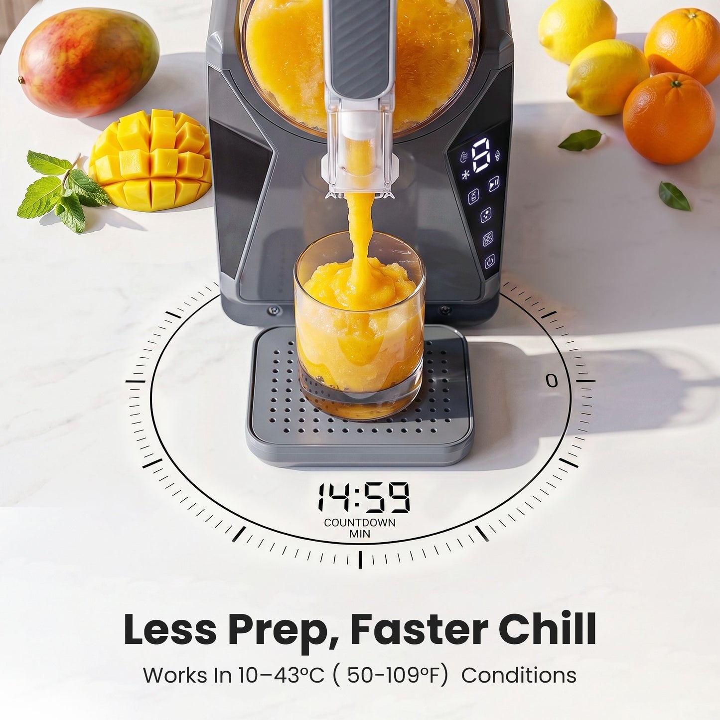 NORDA 1.3L Slushie Machine Frozen Drink Maker Slushy Ice Cream Maker No Ice Compressor Touchscreen for Home BBQ Party