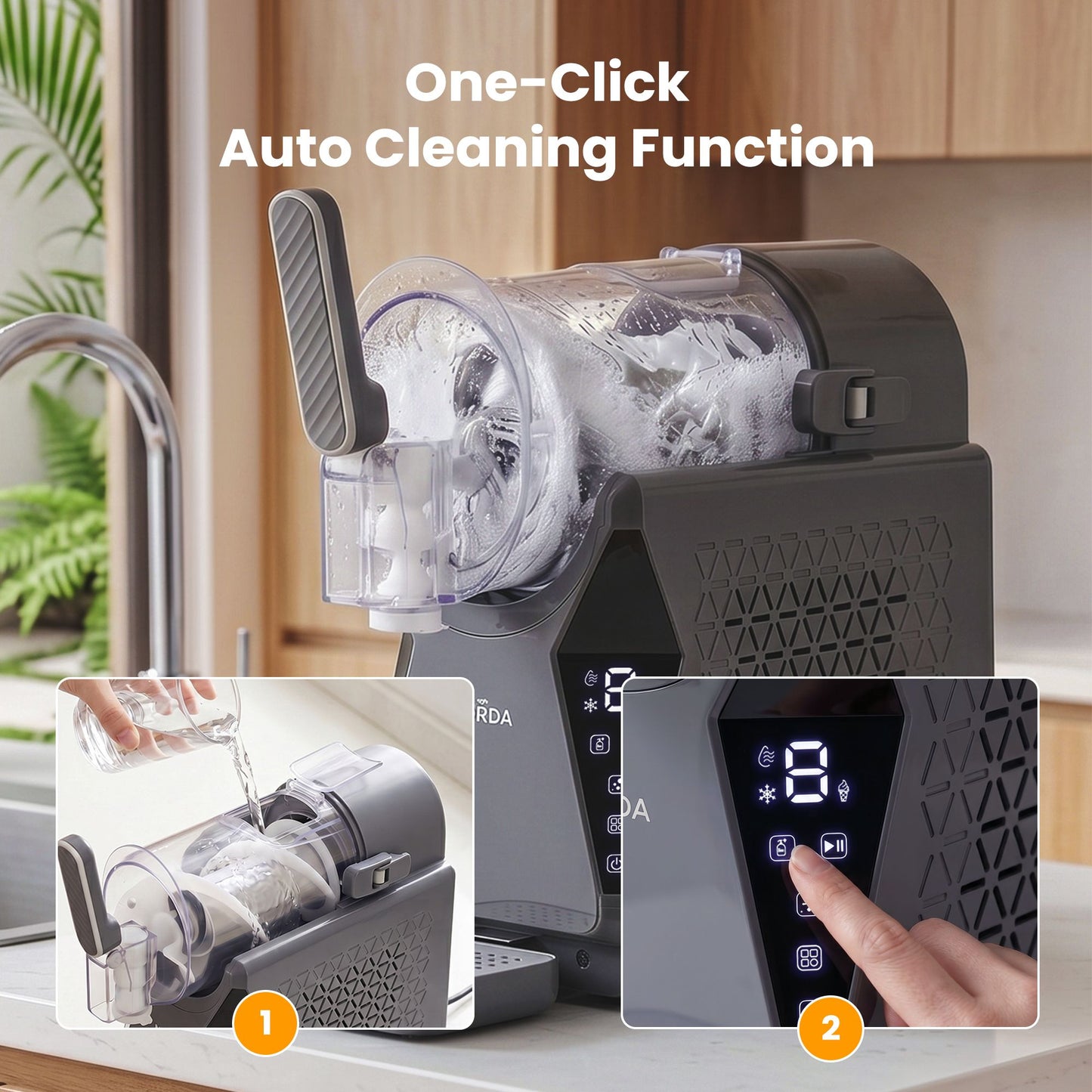 NORDA 1.3L Slushie Machine Frozen Drink Maker Slushy Ice Cream Maker No Ice Compressor Touchscreen for Home BBQ Party