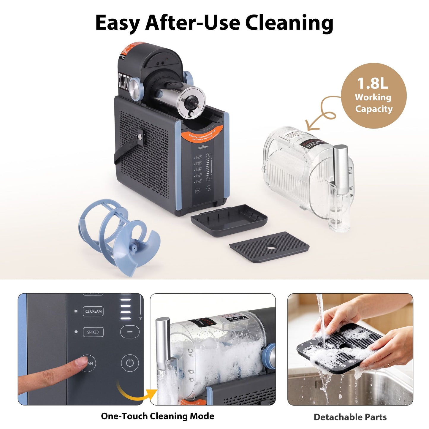 NORDA 2L Slushie Machine Frozen Drink Maker Ice Cream Maker Countertop