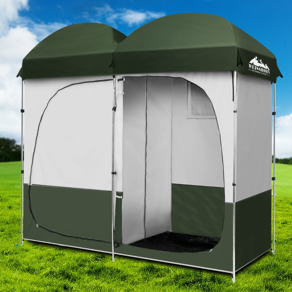 Double Camping Shower Toilet Tent Outdoor Portable Change Room