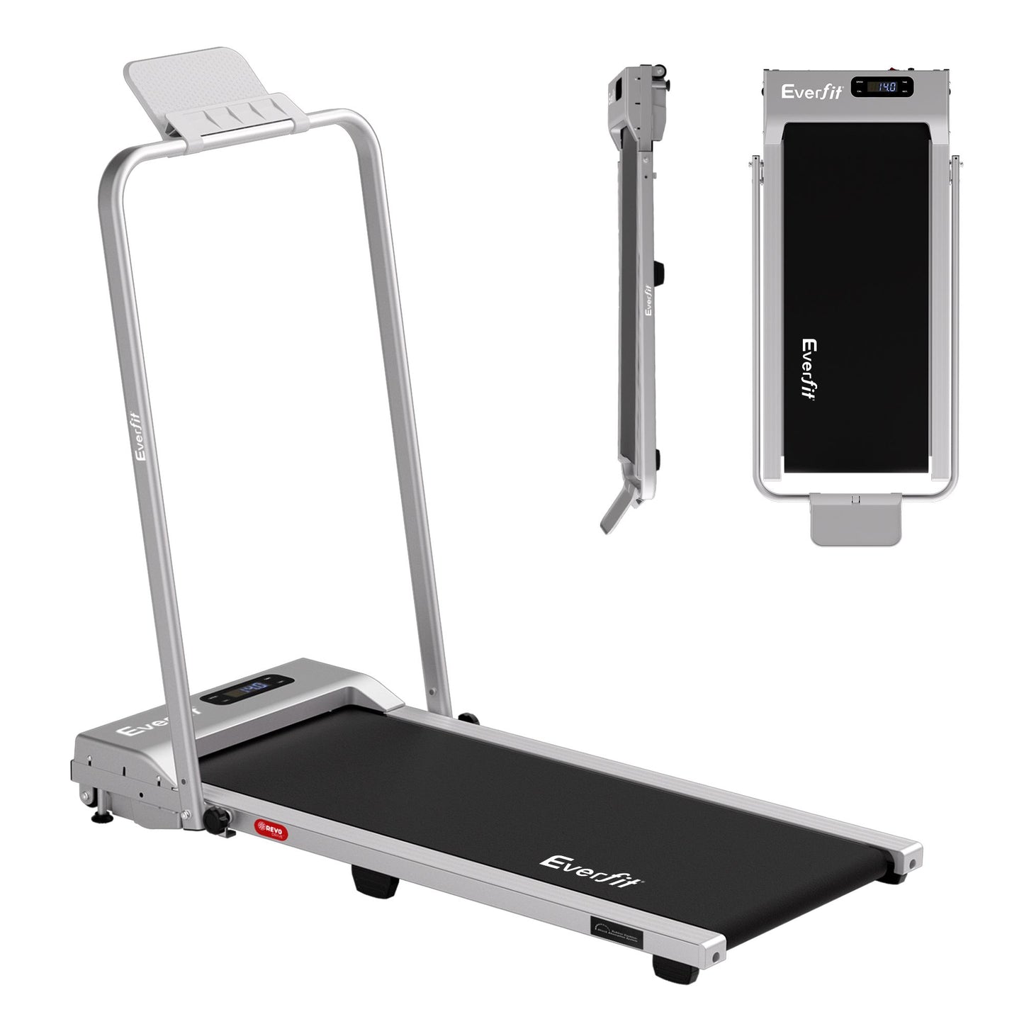 Everfit 3 in 1 Walking Pad Treadmill 12% Incline Foldable Under Desk Treadmills for Home Gym With 38cm Wide Belt Silver