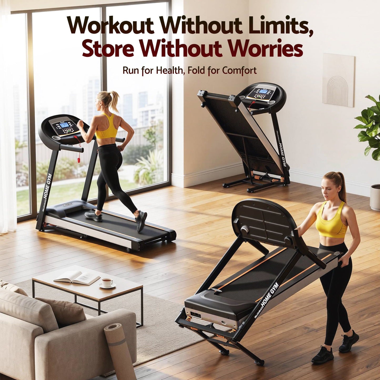 Everfit Treadmill Electric Auto Incline Home Gym Fitness Exercise Machine 450mm