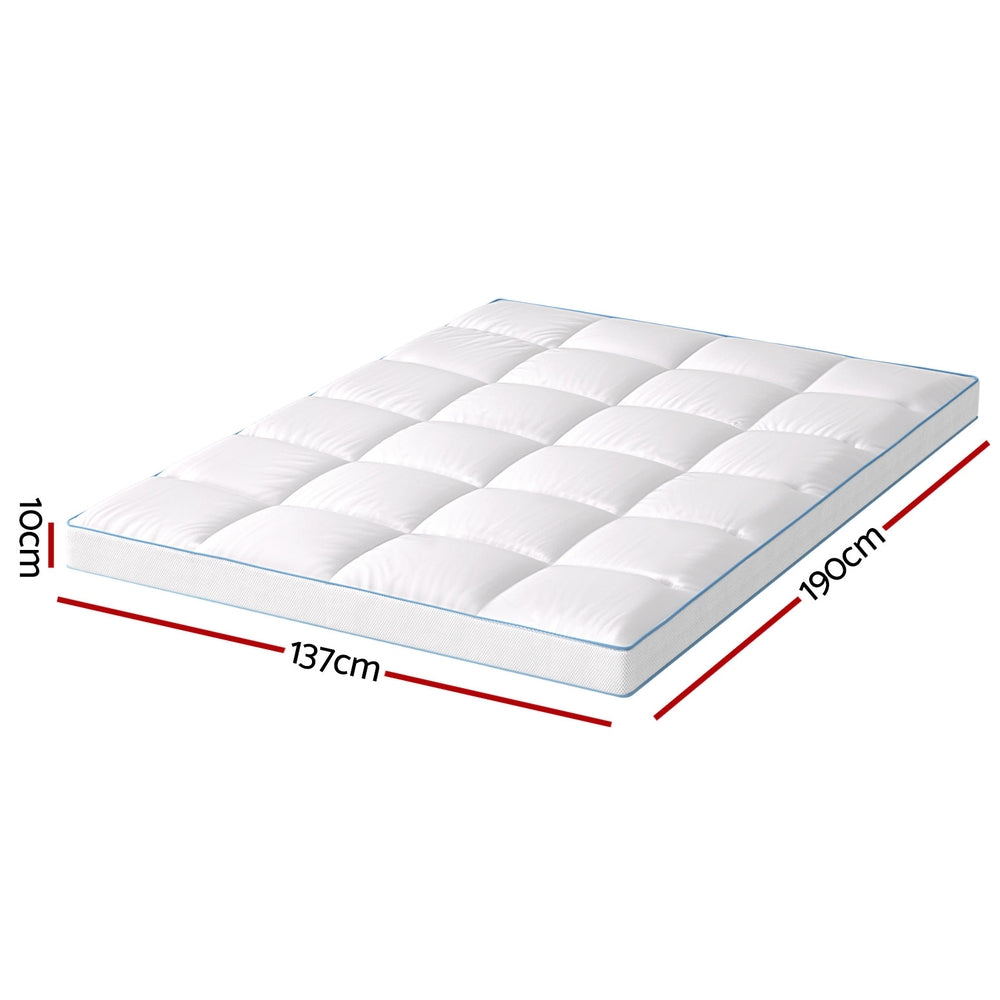 Double Giselle Bedding 1500GSM Bamboo Pillowtop Mattress Topper 10cm Thick Pad