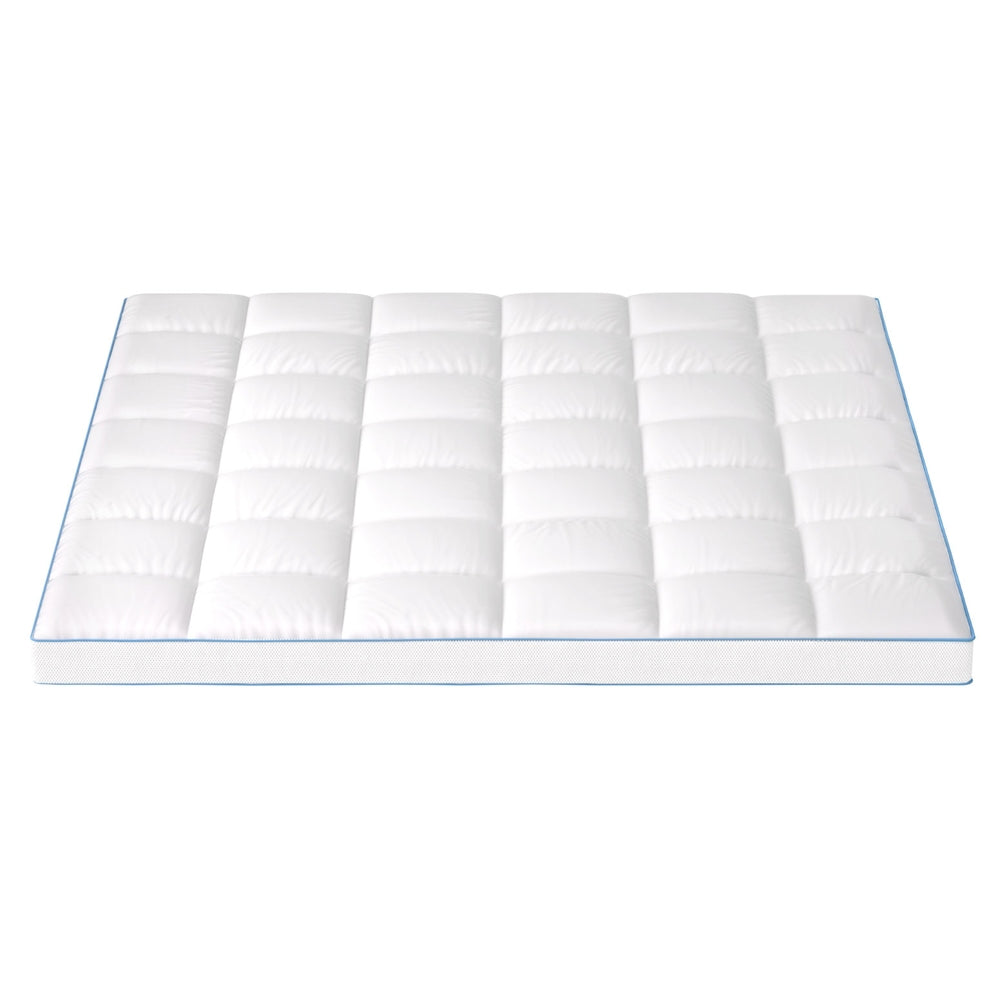 King Giselle Bedding 1500GSM Bamboo Pillowtop Mattress Topper 10cm Thick Pad