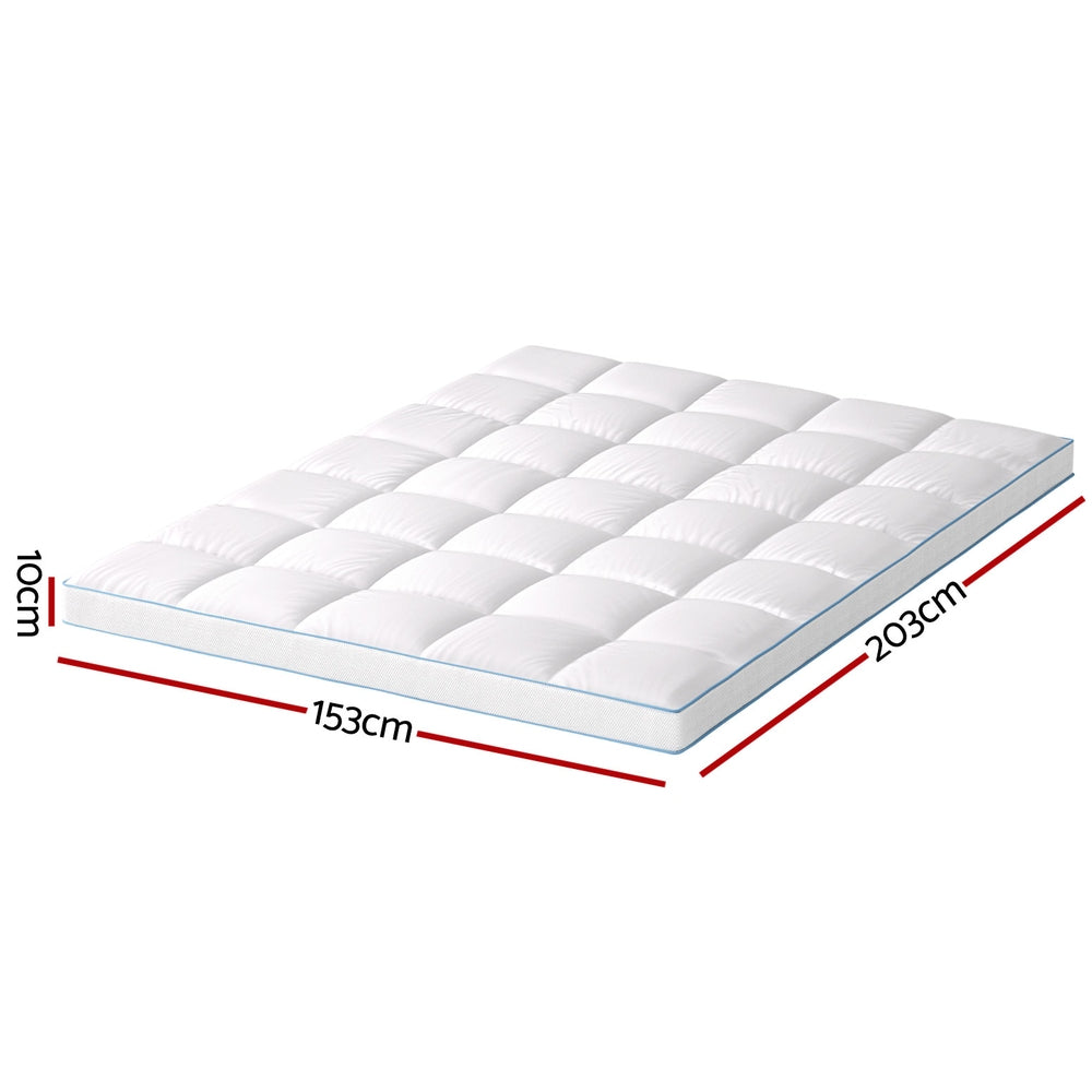Queen Giselle Bedding 1500GSM Bamboo Pillowtop Mattress Topper 10cm
