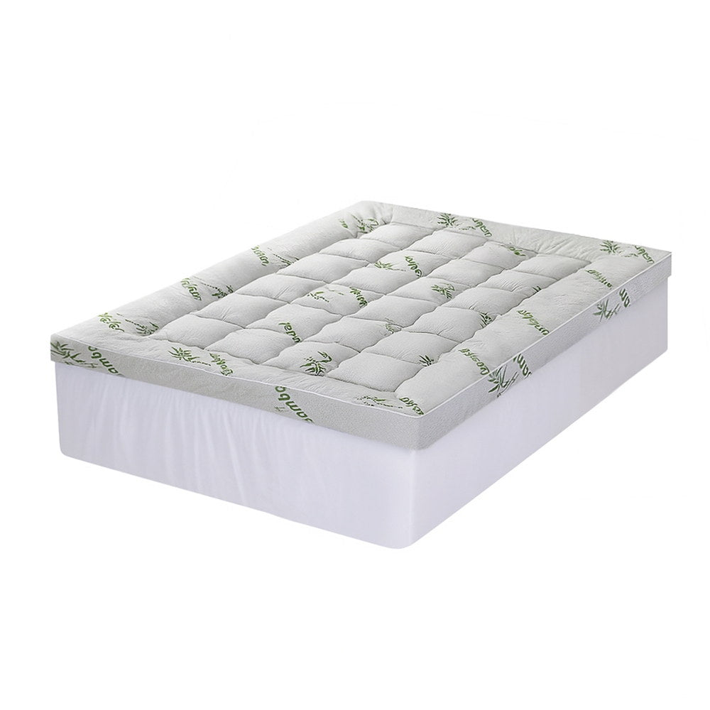 Double Giselle Bedding 1500GSM Pillowtop Mattress Topper Bamboo Mattress Pad