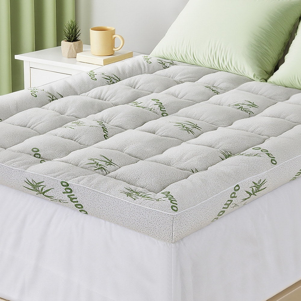 Double Giselle Bedding 1500GSM Pillowtop Mattress Topper Bamboo Mattress Pad