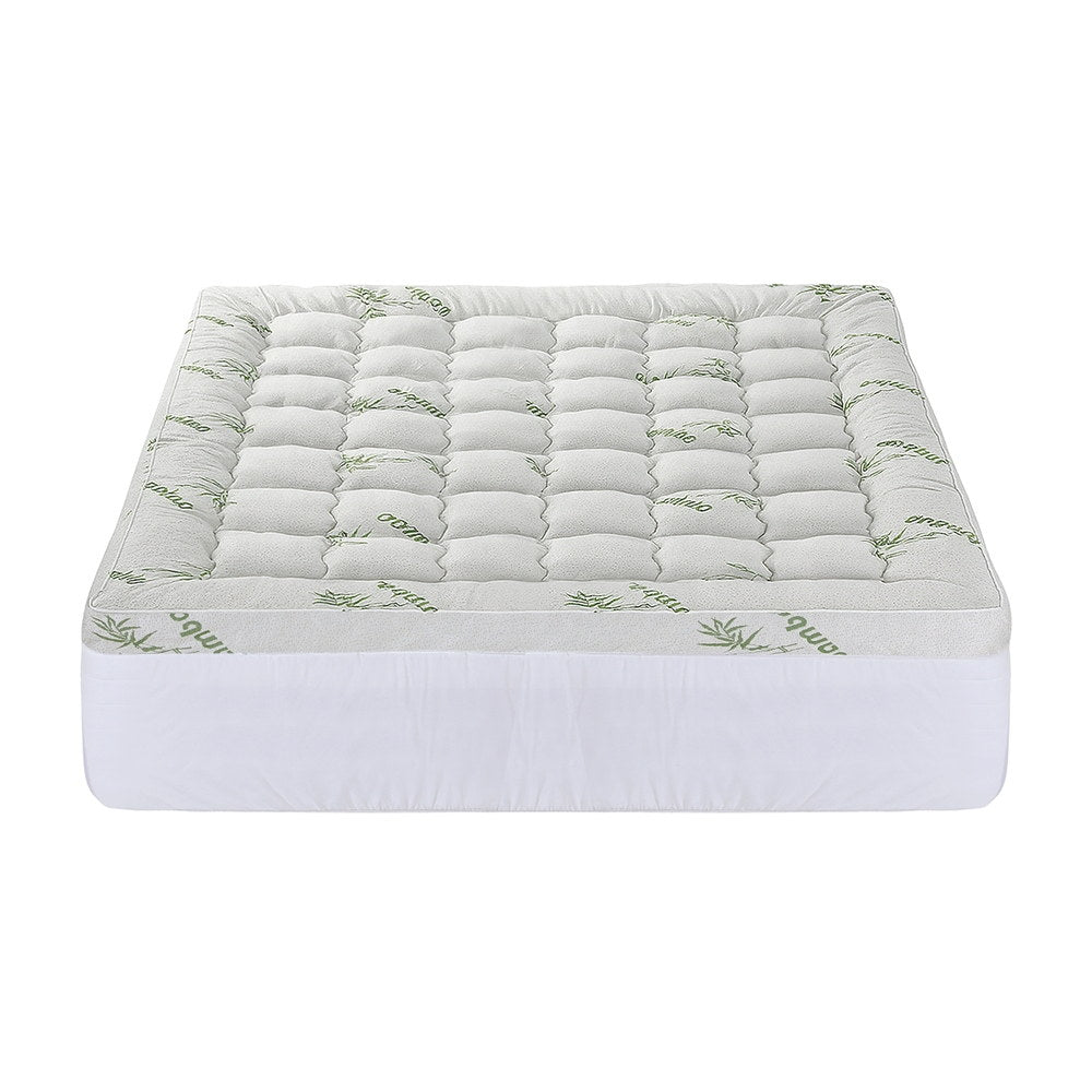 King Giselle Bedding 1500GSM Pillowtop Mattress Topper Bamboo Mattress Pad