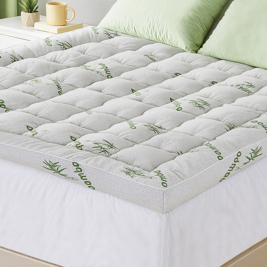 King Giselle Bedding 1500GSM Pillowtop Mattress Topper Bamboo Mattress Pad