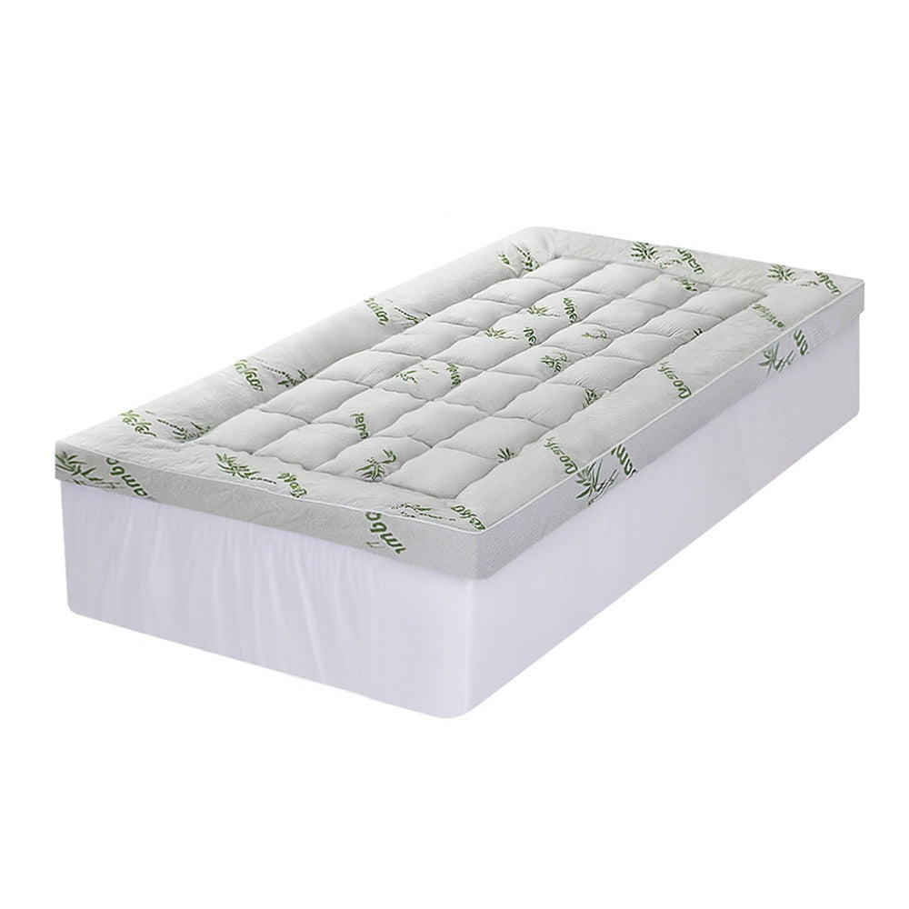 King Single Giselle Bedding 1500GSM Pillowtop Mattress Topper Bamboo Mattress Pad