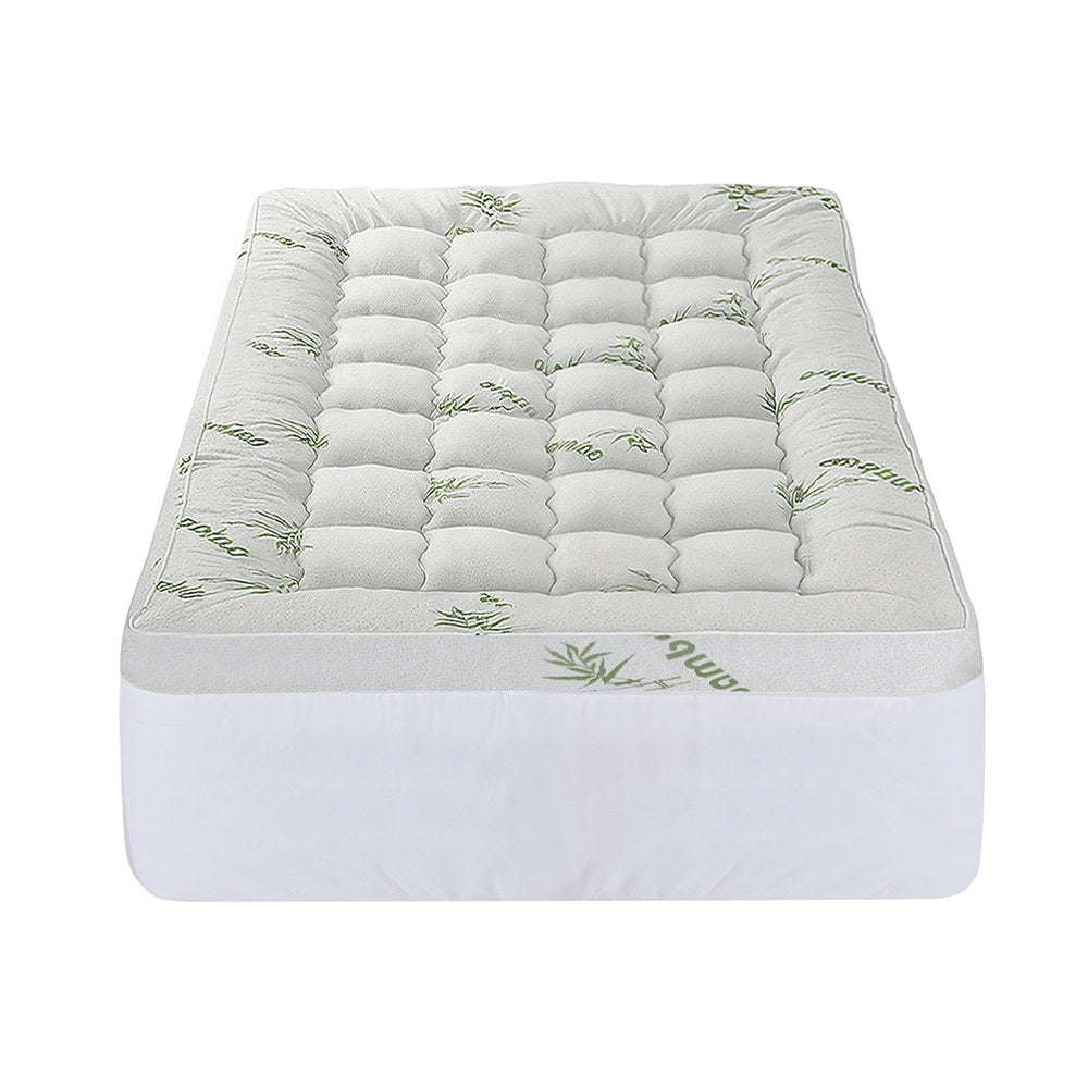 King Single Giselle Bedding 1500GSM Pillowtop Mattress Topper Bamboo Mattress Pad