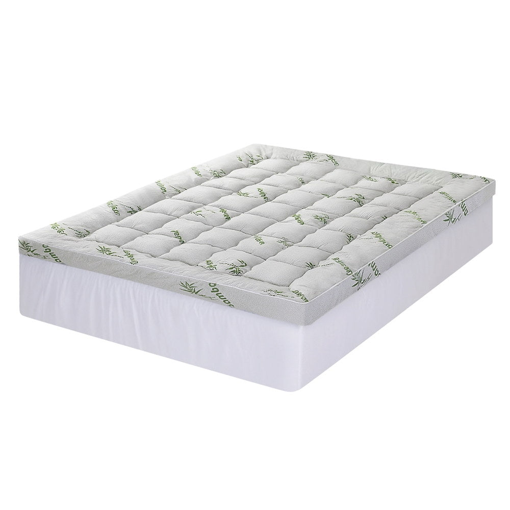 Queen Giselle Bedding 1500GSM Pillowtop Mattress Topper Bamboo Mattress Pad