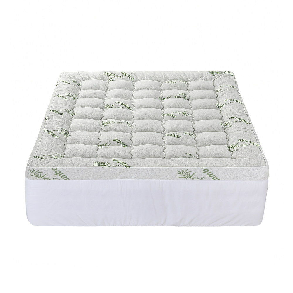 Queen Giselle Bedding 1500GSM Pillowtop Mattress Topper Bamboo Mattress Pad