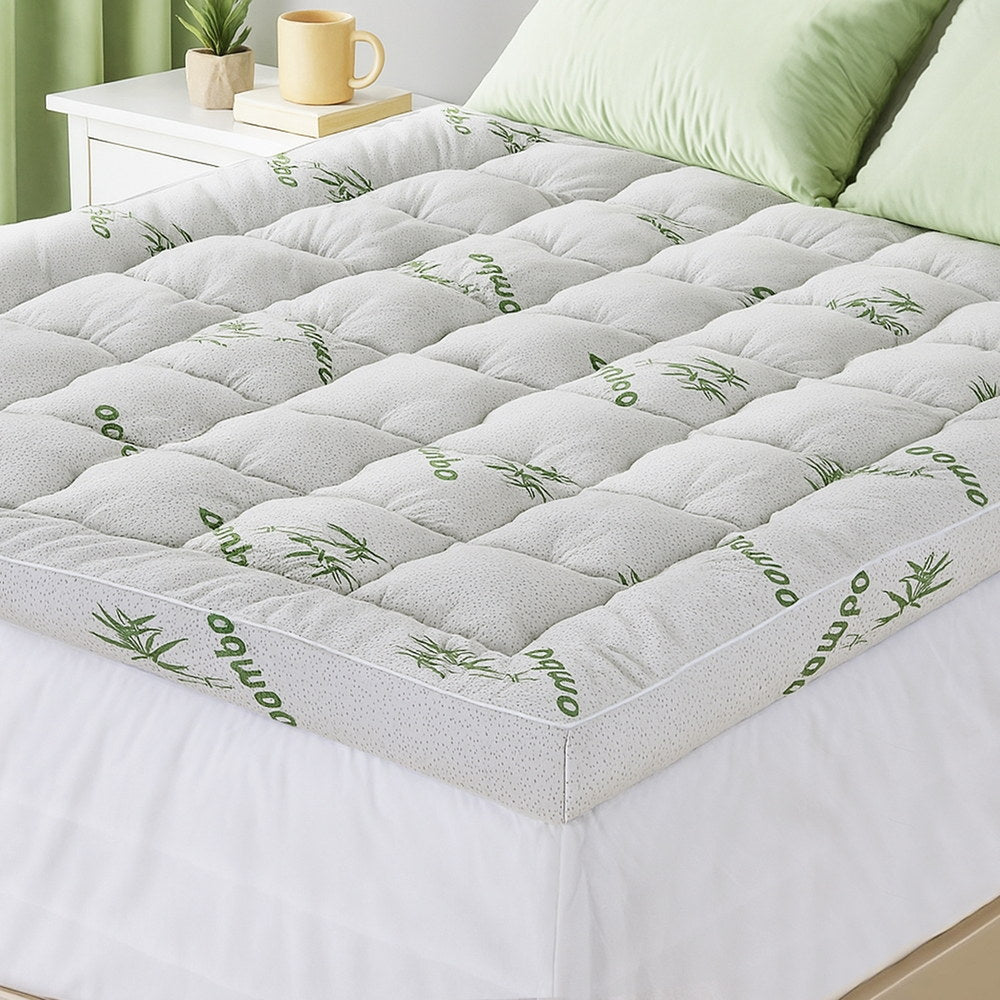 Queen Giselle Bedding 1500GSM Pillowtop Mattress Topper Bamboo Mattress Pad