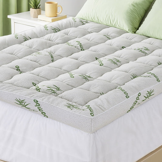 Queen Giselle Bedding 1500GSM Pillowtop Mattress Topper Bamboo Mattress Pad
