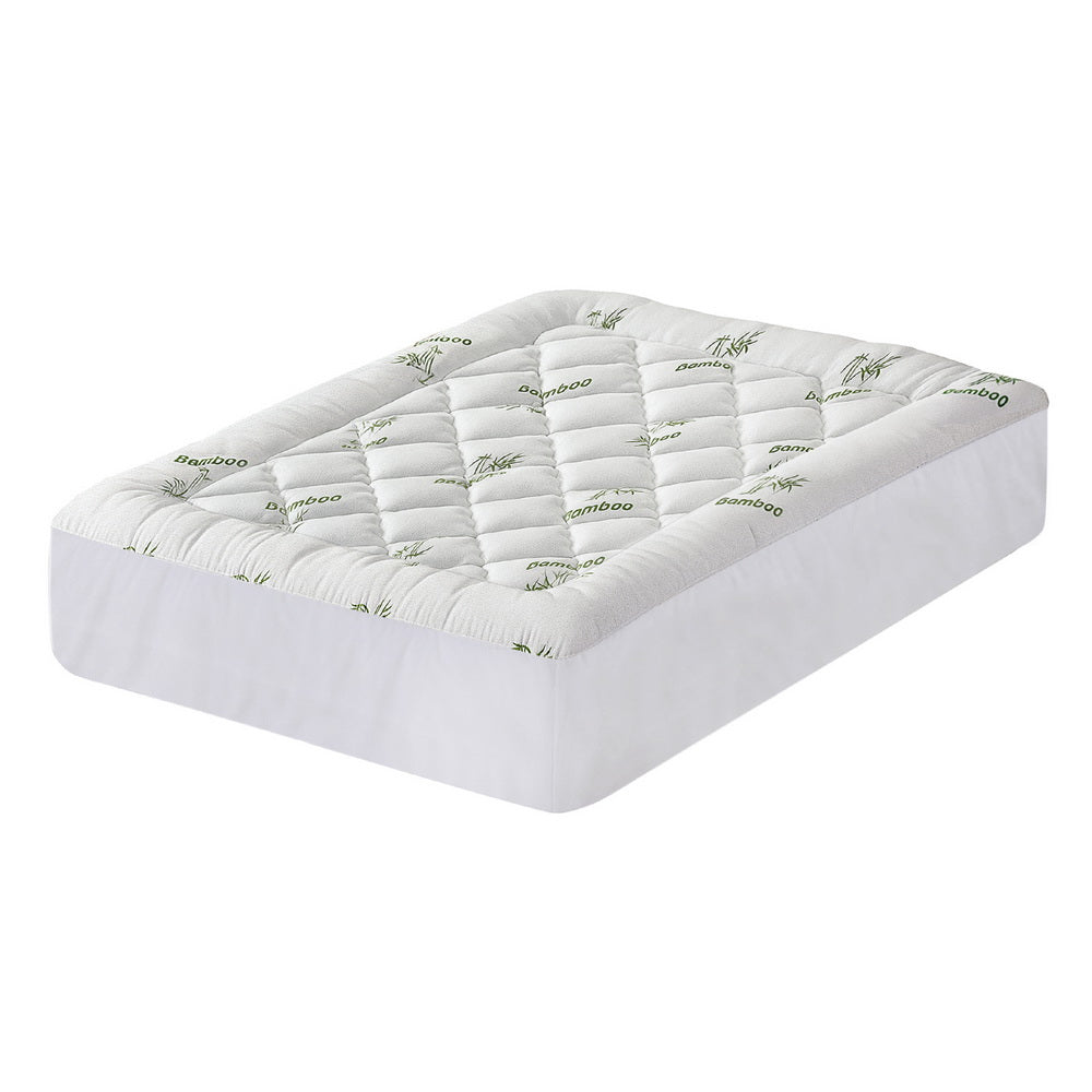 Double Giselle Bedding 5cm Pillowtop Mattress Topper 1000GSM Thick Soft Bamboo Cooling Pad