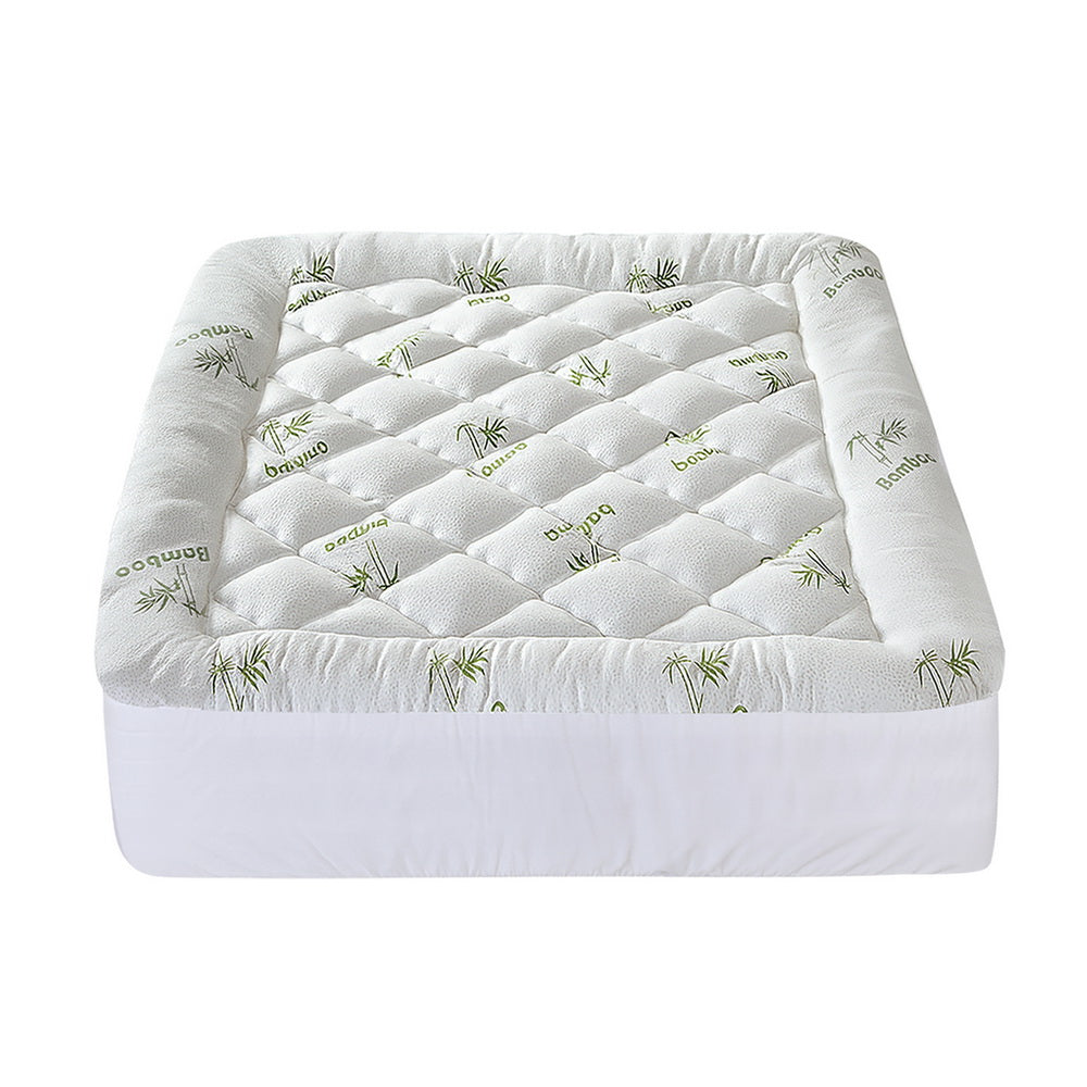 Double Giselle Bedding 5cm Pillowtop Mattress Topper 1000GSM Thick Soft Bamboo Cooling Pad