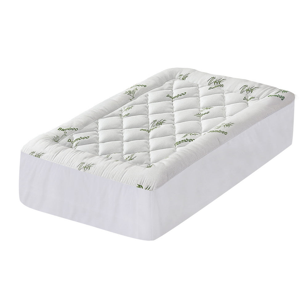 King Single Giselle Bedding 5cm Pillowtop Mattress Topper 1000GSM Thick Soft Bamboo Cooling Pad