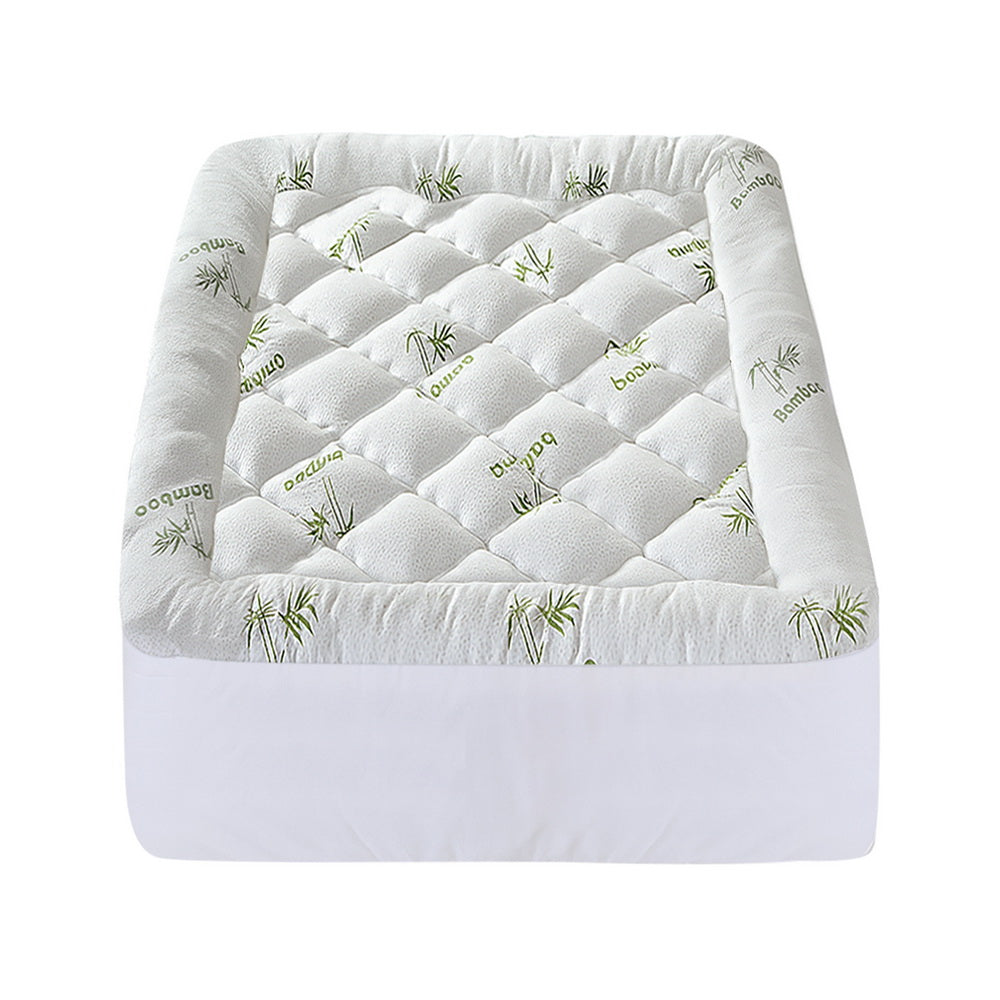 King Single Giselle Bedding 5cm Pillowtop Mattress Topper 1000GSM Thick Soft Bamboo Cooling Pad