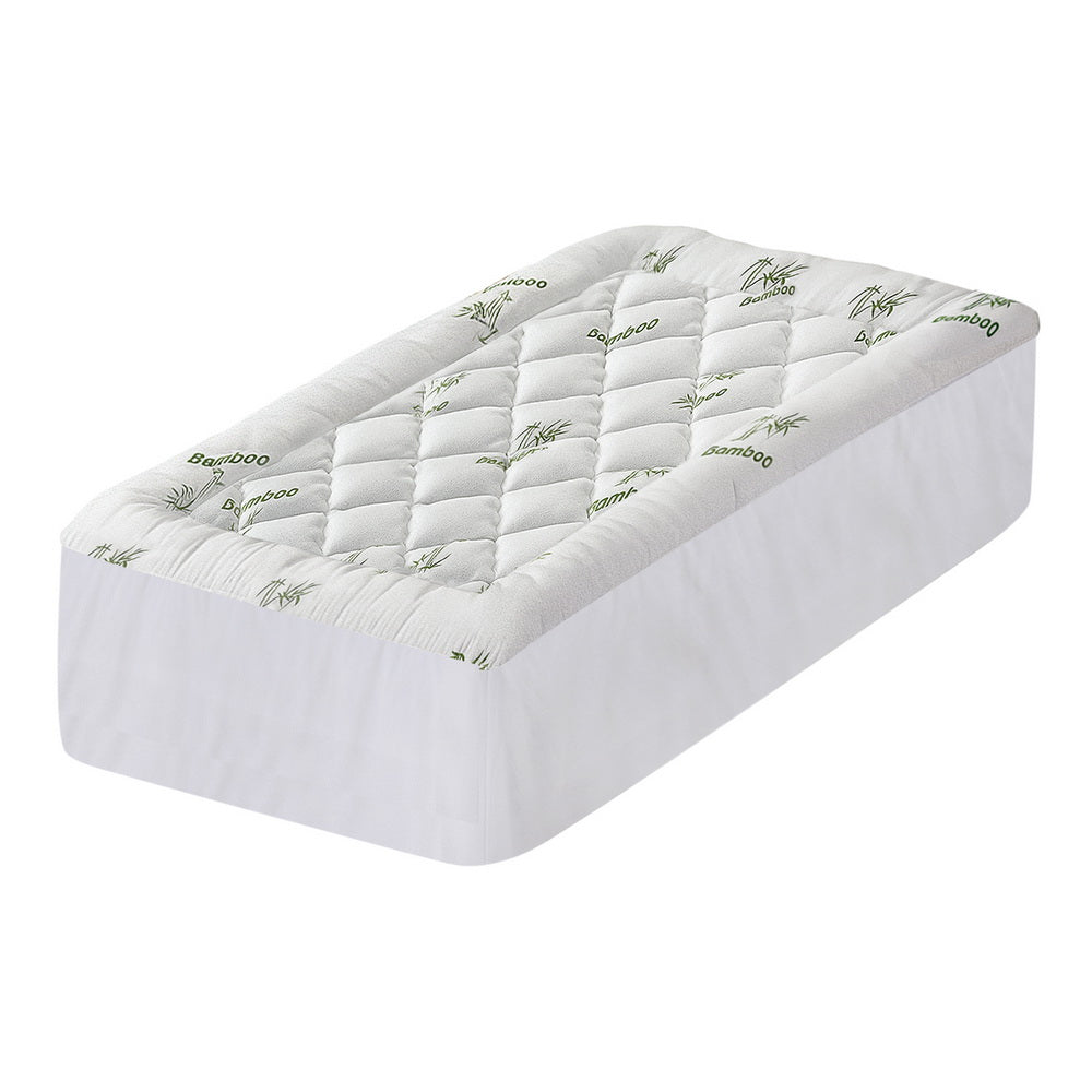 Single Giselle Bedding 5cm Pillowtop Mattress Topper 1000GSM Thick Soft Bamboo Cooling Pad