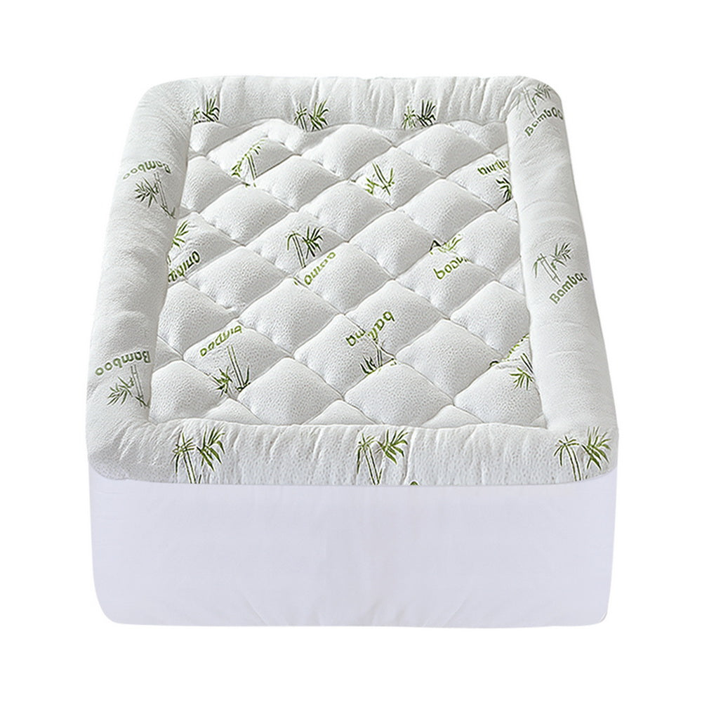 Single Giselle Bedding 5cm Pillowtop Mattress Topper 1000GSM Thick Soft Bamboo Cooling Pad