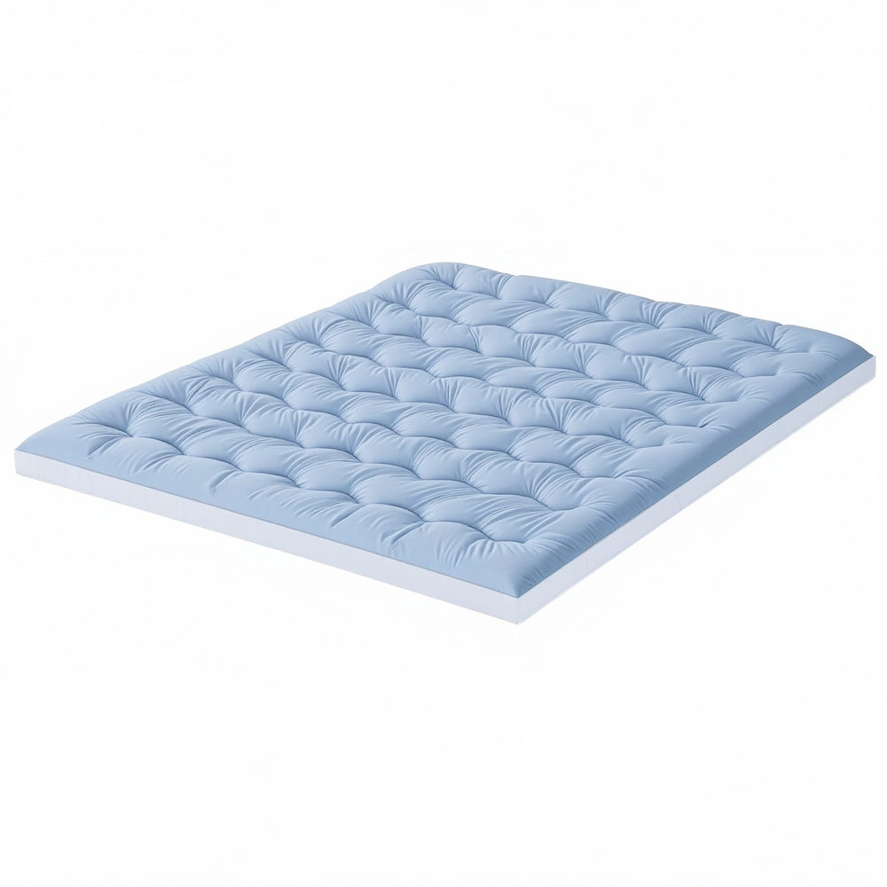 King Giselle Bedding Pillowtop Mattress Topper 5cm Reversible Cooling & Soft Coral Fleece Pad