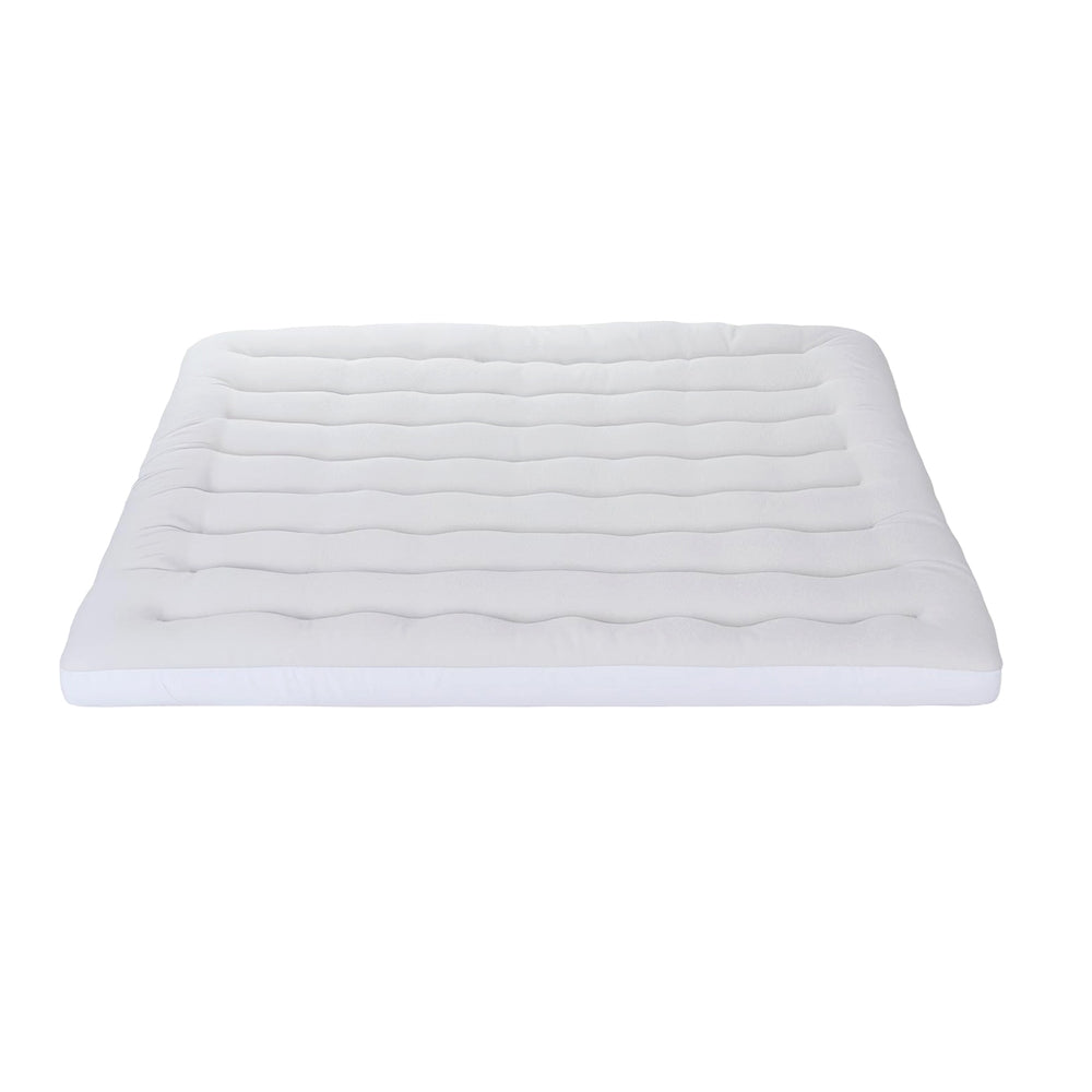 King Giselle Bedding Pillowtop Mattress Topper 5cm Reversible Cooling & Soft Coral Fleece Pad