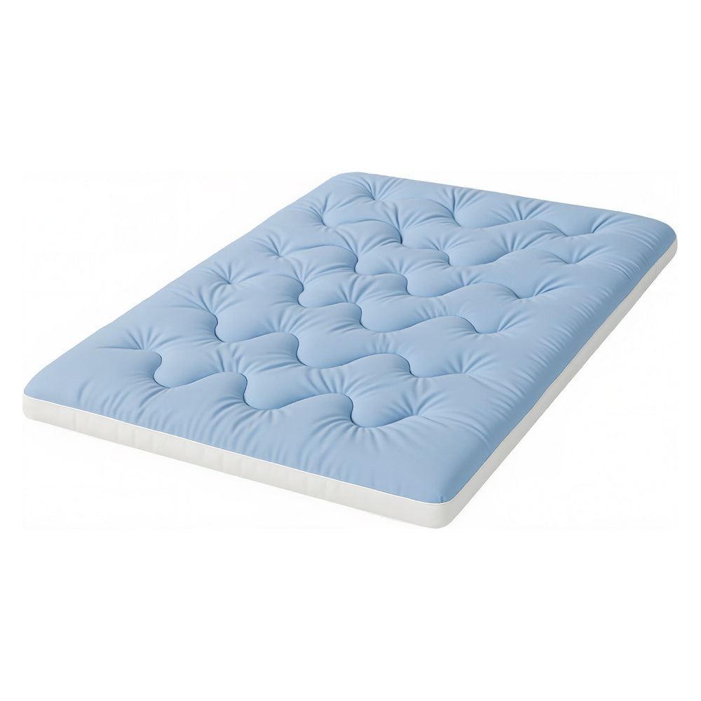 Single Giselle Bedding Pillowtop Mattress Topper 5cm Reversible Cooling & Soft Coral Fleece Pad
