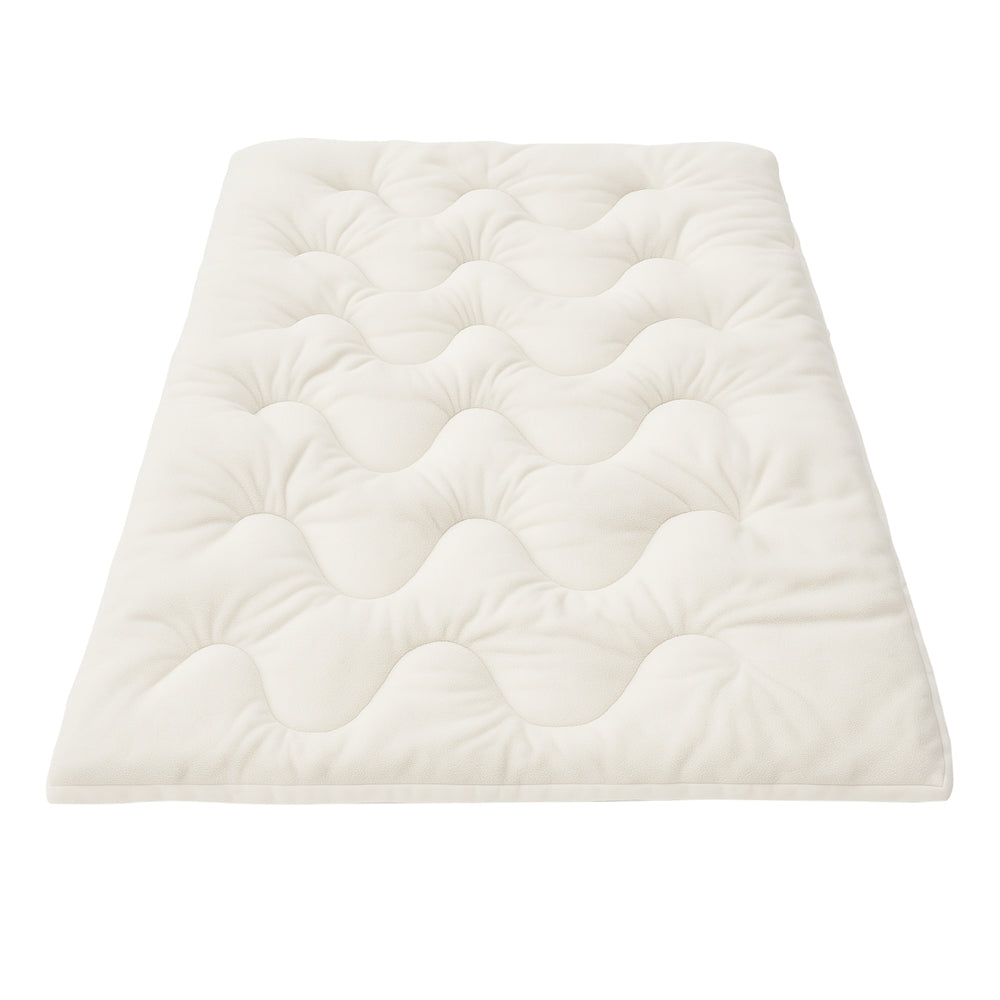 Single Giselle Bedding Pillowtop Mattress Topper 5cm Reversible Cooling & Soft Coral Fleece Pad