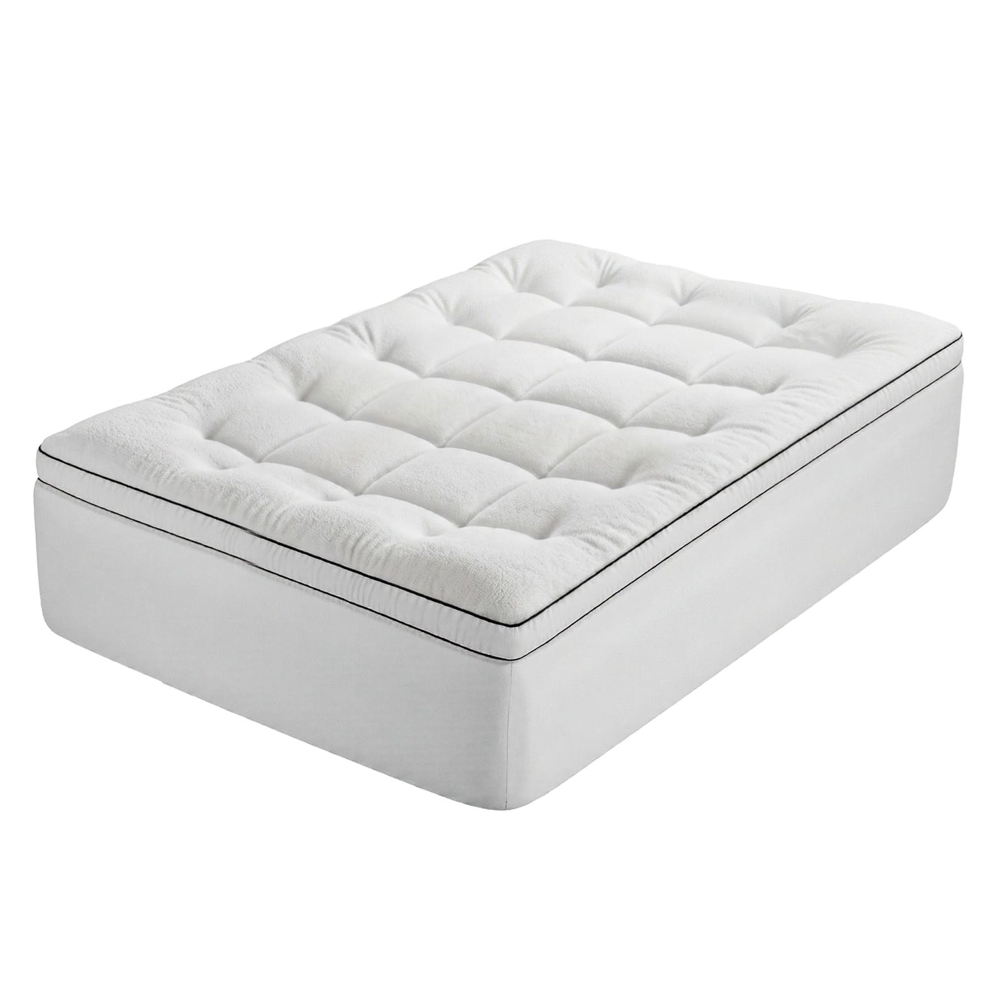 Double Giselle Bedding Mattress Topper 5cm Coral Fleece