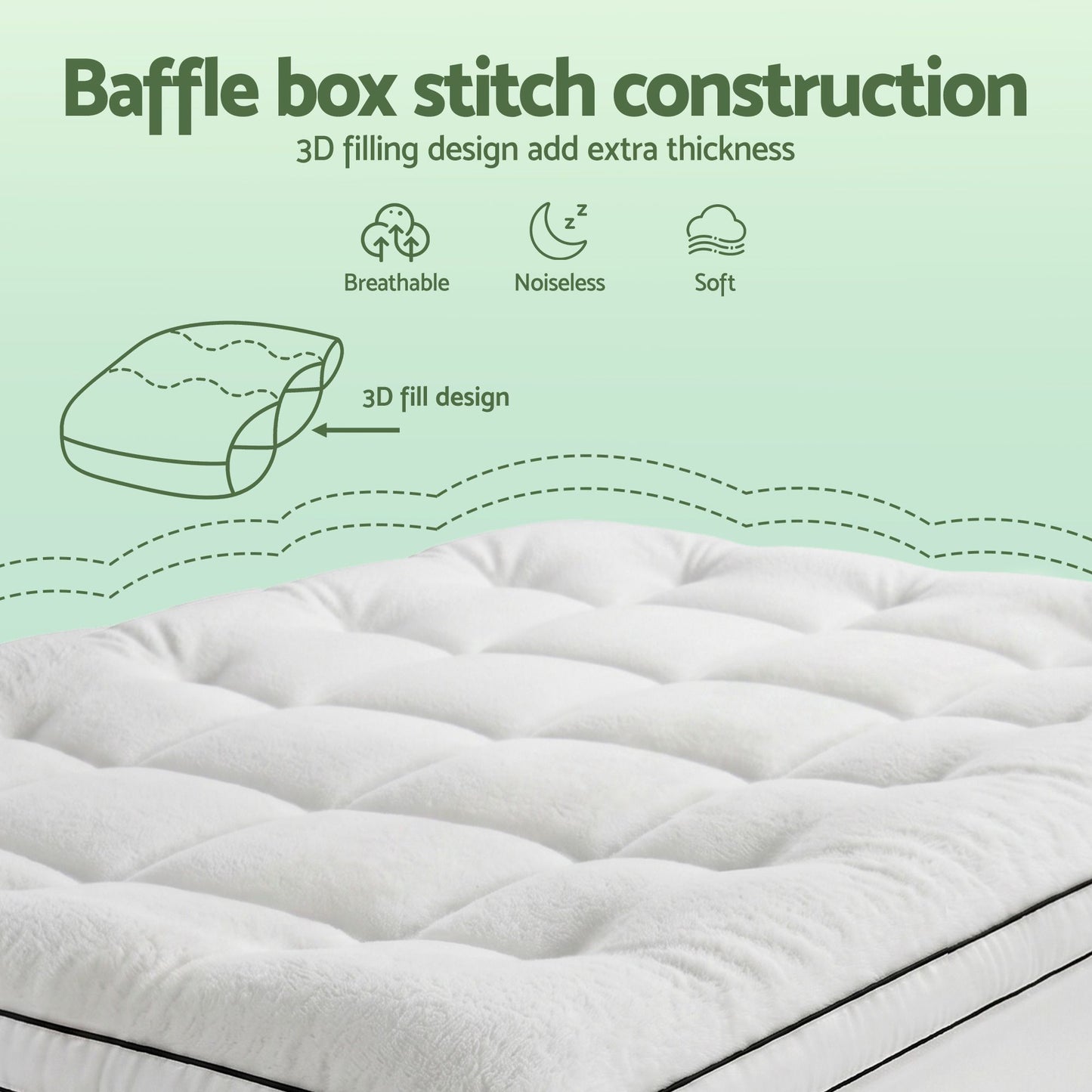 Double Giselle Bedding Mattress Topper 5cm Coral Fleece