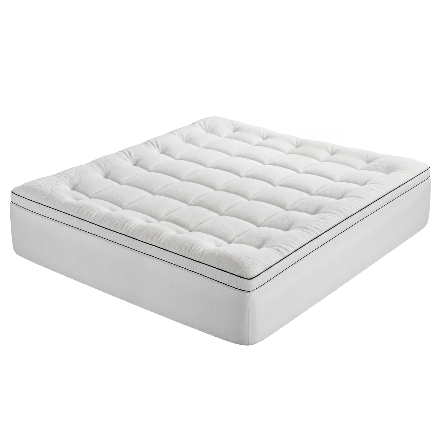 King Giselle Bedding Mattress Topper 5cm Coral Fleece