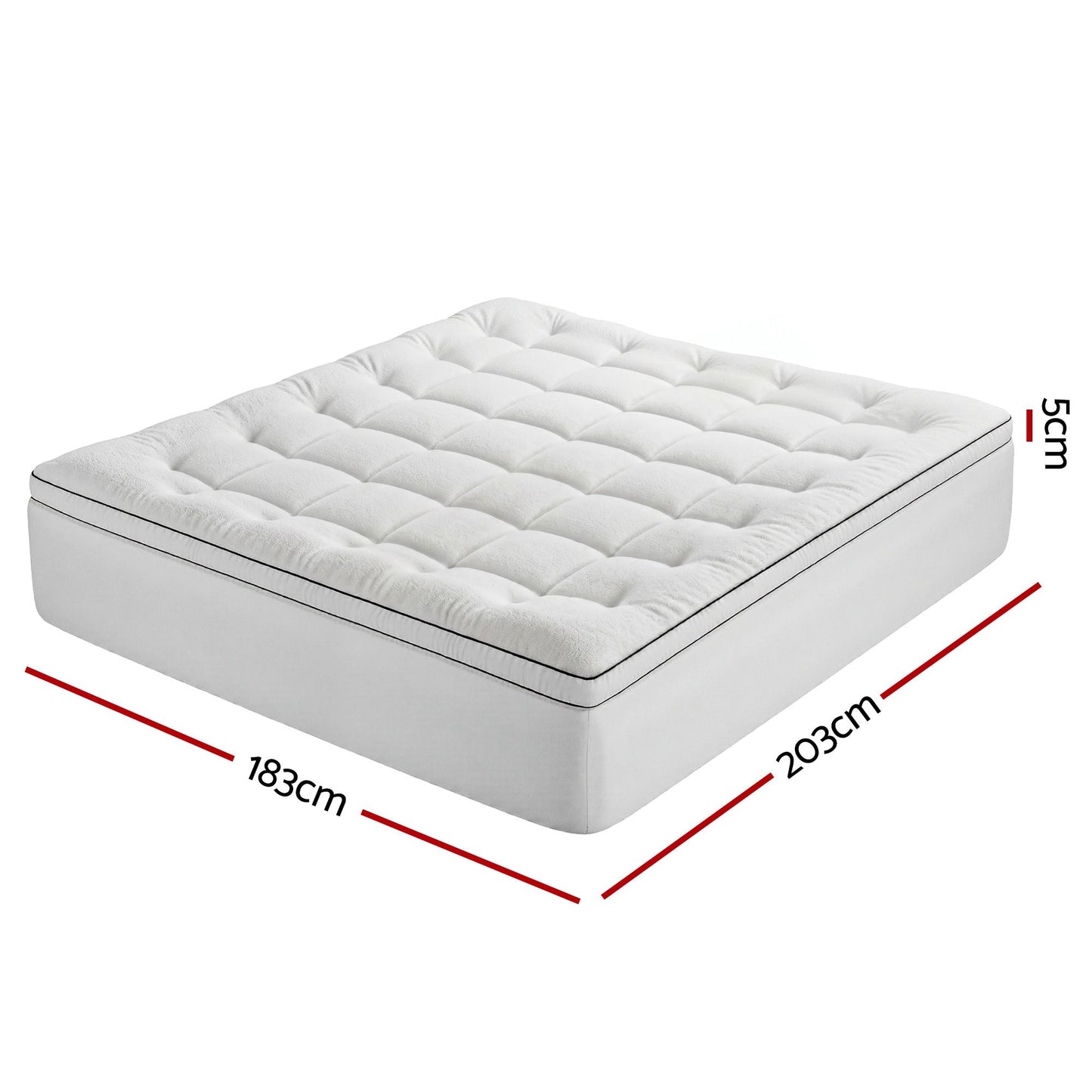 King Giselle Bedding Mattress Topper 5cm Coral Fleece