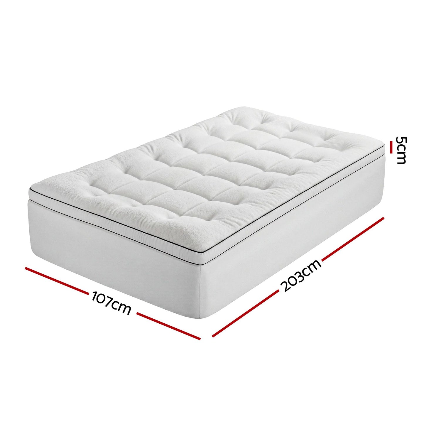 King Single Giselle Bedding Mattress Topper 5cm Coral Fleece
