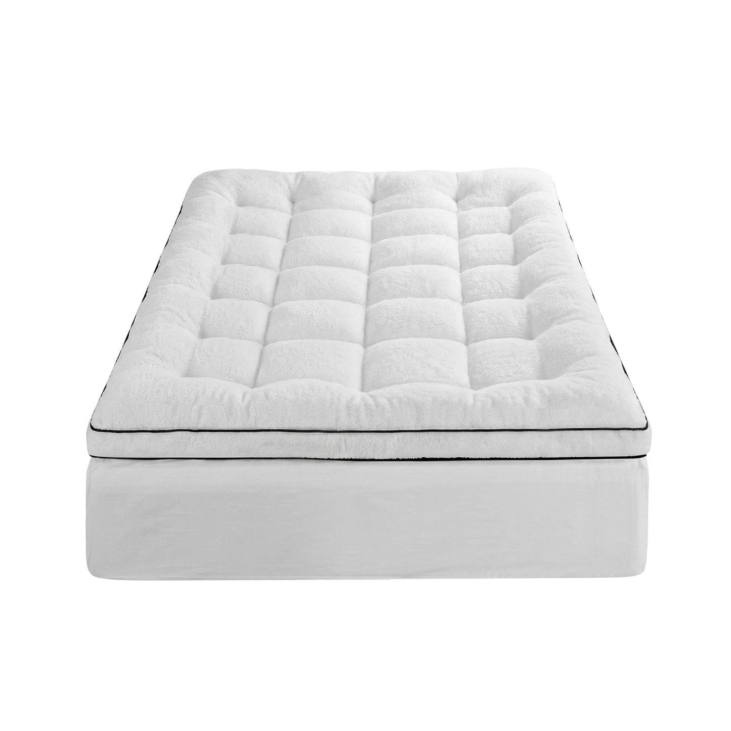 King Single Giselle Bedding Mattress Topper 5cm Coral Fleece