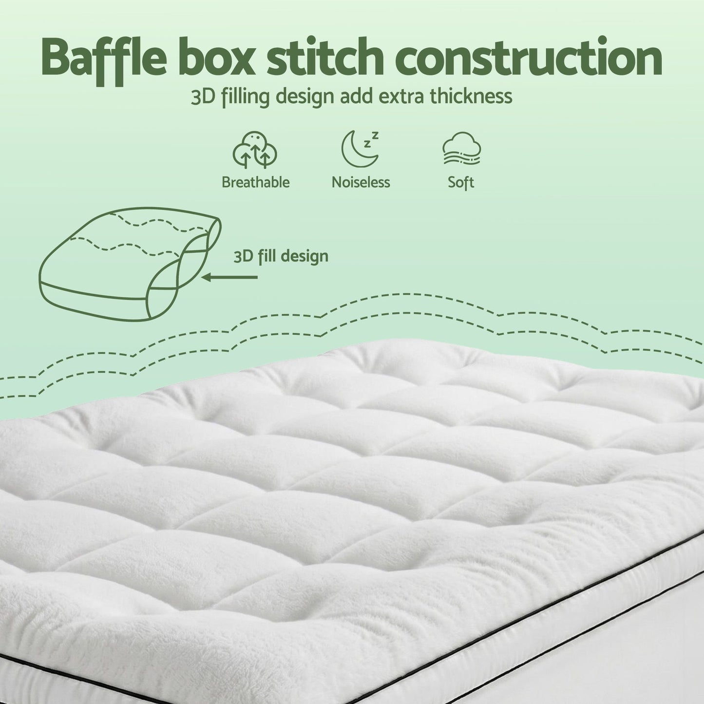 King Single Giselle Bedding Mattress Topper 5cm Coral Fleece